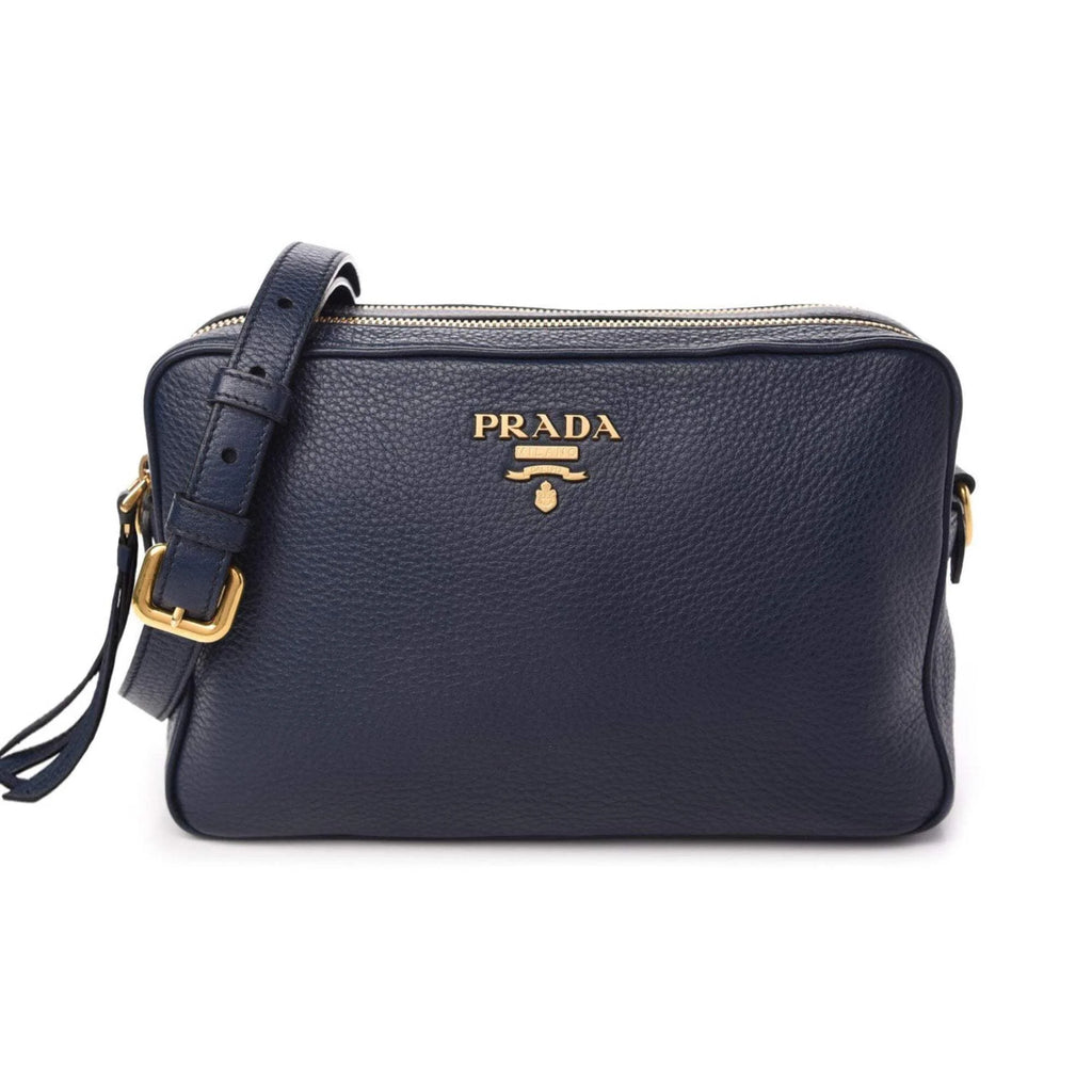 New  Baltico Blue Vitello Phenix Leather Double Zip Crossbody Bag 1BH079
