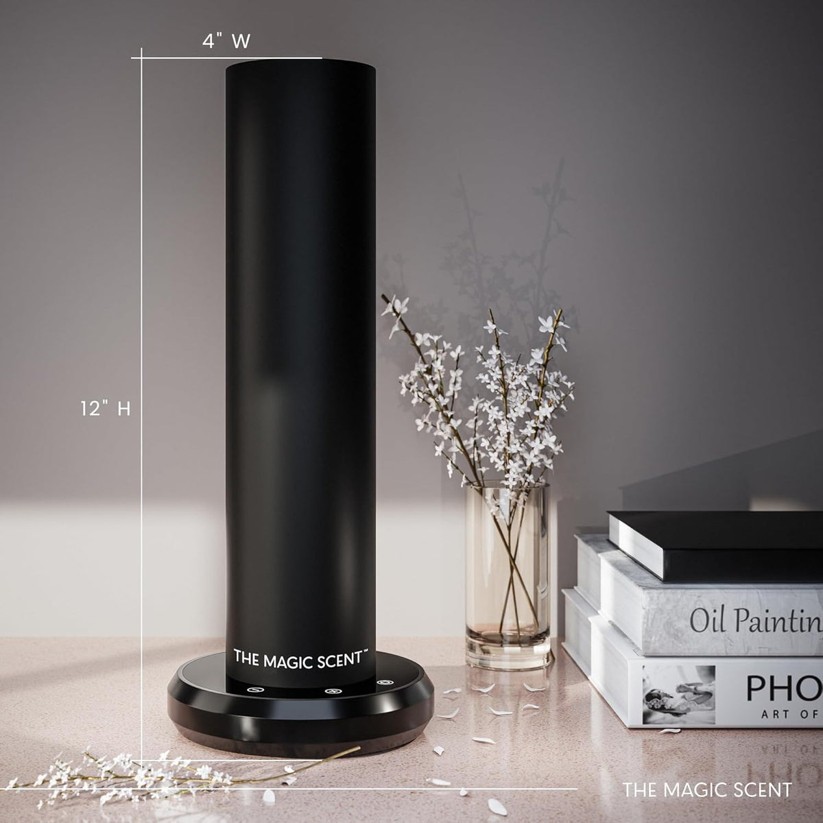 Bluetooth Tower Diffuser Home & Office - Smart Ultra-Quiet for Home & Hotel - Waterless Cold-Air Programmable Professional Diffuser Machine - Essential Aroma Oil Included