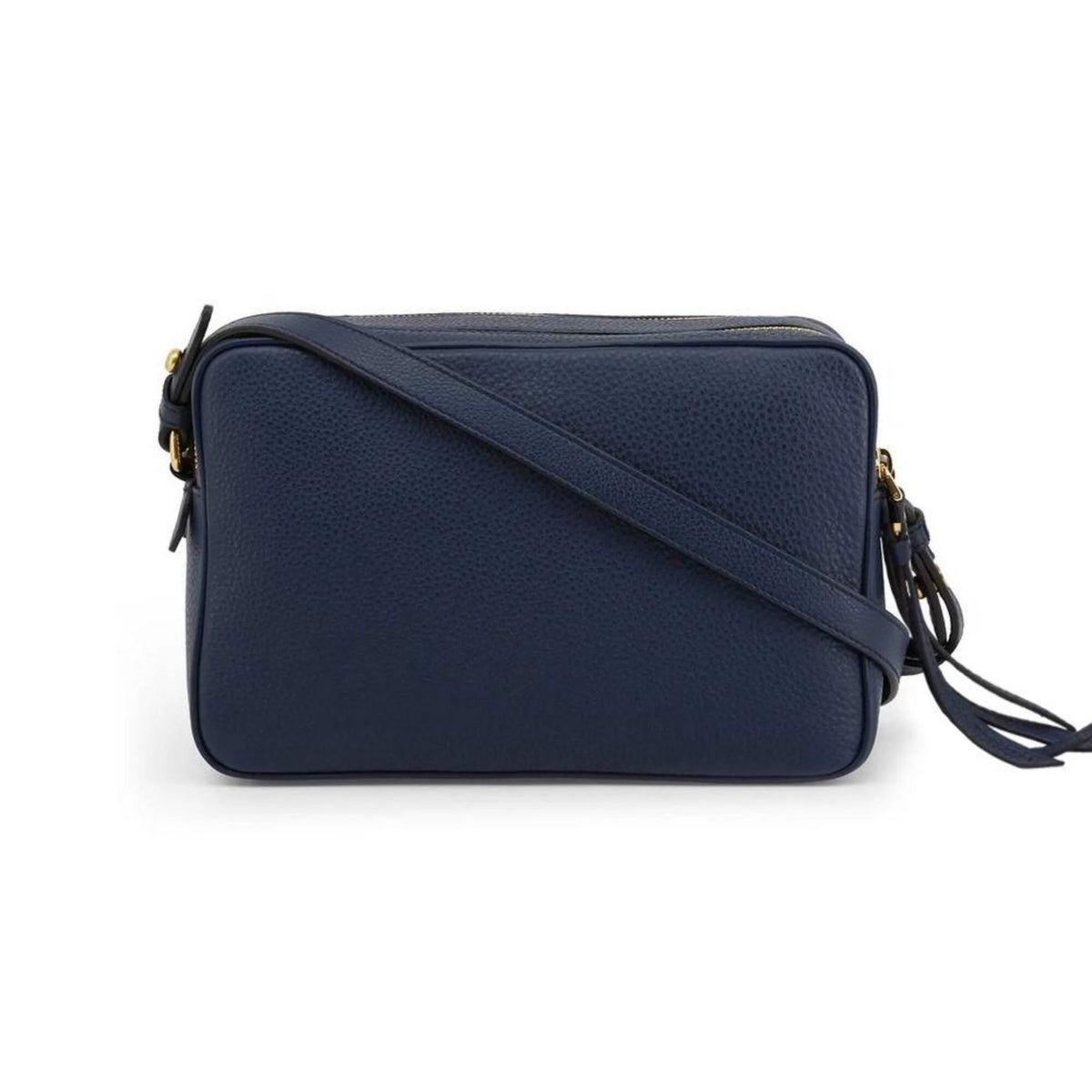 New  Baltico Blue Vitello Phenix Leather Double Zip Crossbody Bag 1BH079