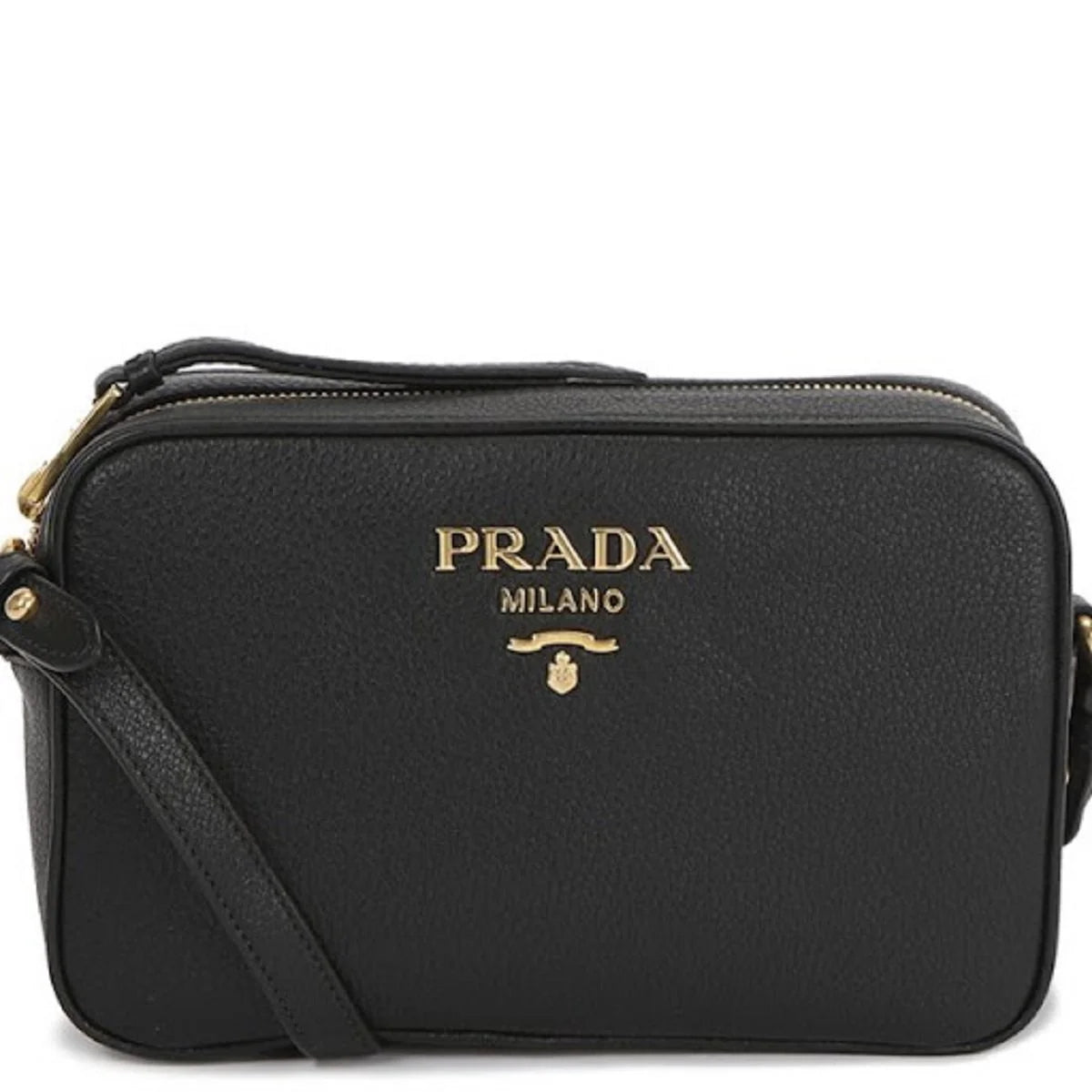 New  Black Vitello Phenix Leather Shoulder Camera Bag 1BH103